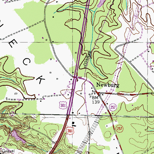 Topographic Map of Hard Corner, MD