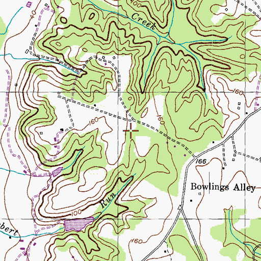 Topographic Map of Huntley Estates, MD