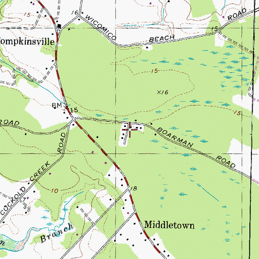Topographic Map of Idlewood Acres, MD