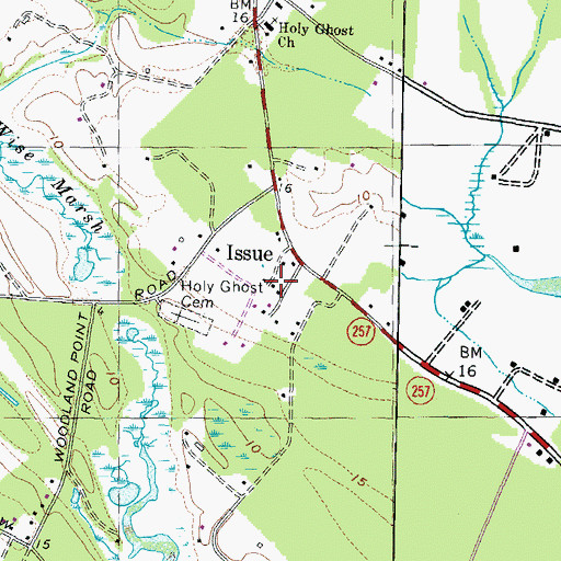 Topographic Map of Issue Post Office, MD