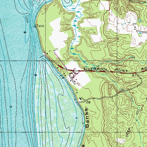 Topographic Map of Liverpool Wharf, MD