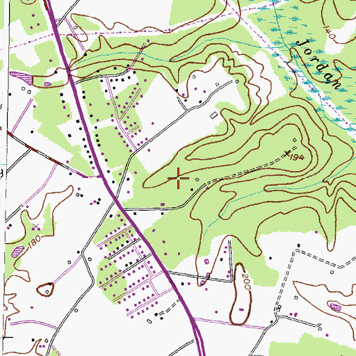 Topographic Map of Meadowbrook, MD