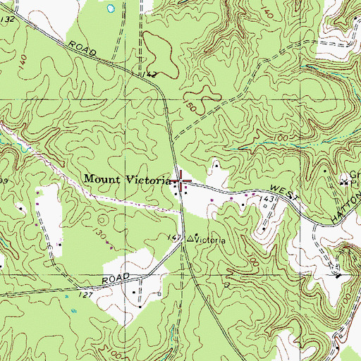 Topographic Map of Mount Victoria Post Office, MD