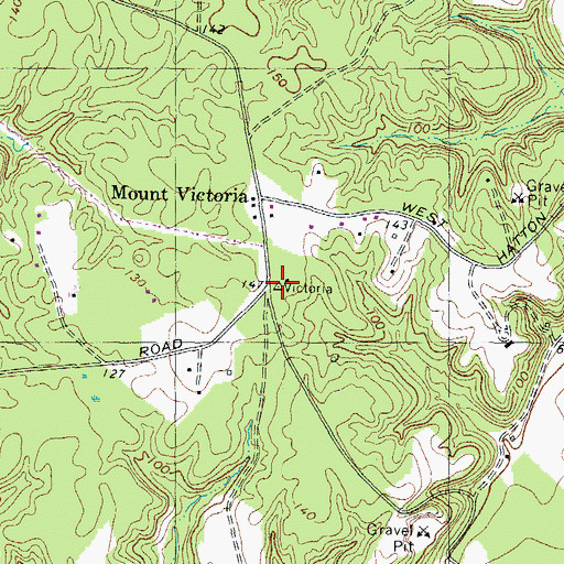 Topographic Map of Mount Victoria School (historical), MD