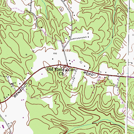 Topographic Map of Old Fields Episcopal Church Cemetery, MD