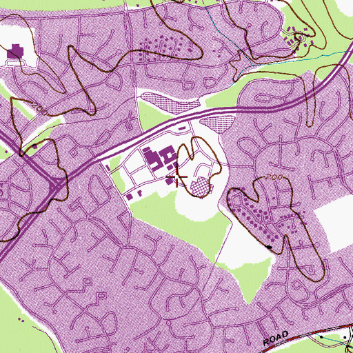 Topographic Map of P D Brown Memorial Branch Charles County Library, MD
