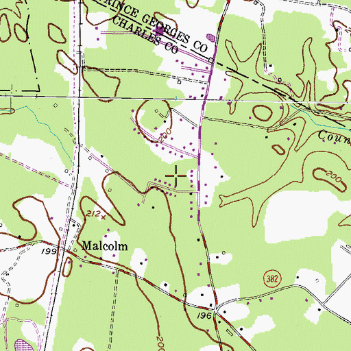Topographic Map of Park Estates, MD