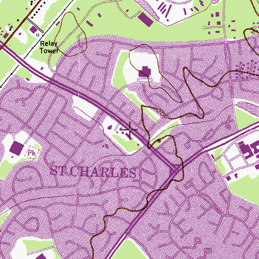 Topographic Map of Peace Lutheran Church, MD