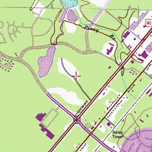 Topographic Map of Saint Charles Towne Center Shopping Center, MD