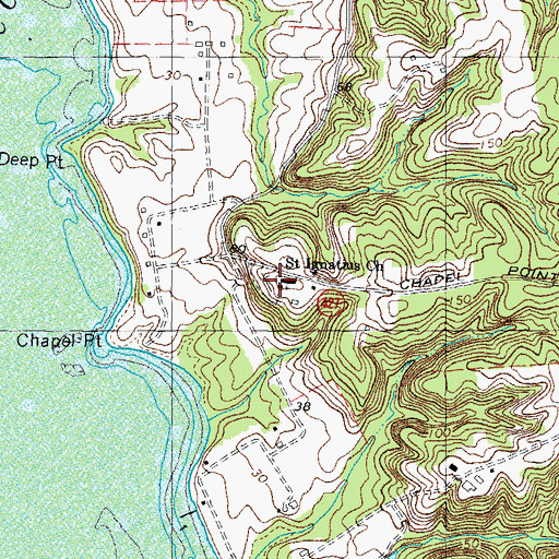 Topographic Map of Saint Ignatius Cemetery, MD