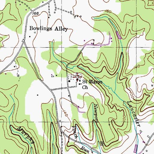 Topographic Map of Saint Marys Catholic Church Cemetery, MD