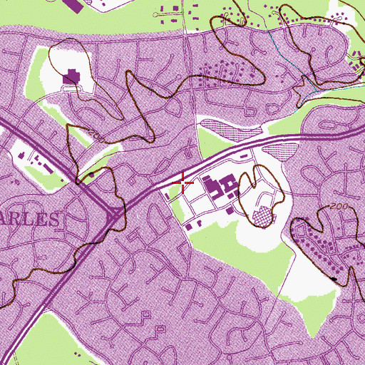 Topographic Map of Smallwood Village Shopping Center, MD