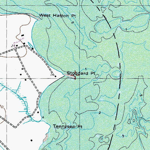 Topographic Map of Stoddert Bar, MD