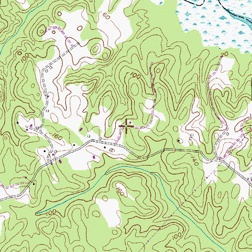 Topographic Map of Teagues Point, MD