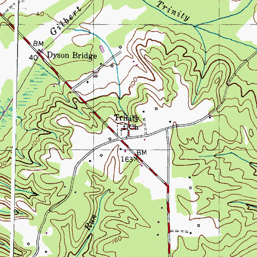Topographic Map of Trinity Cemetery, MD
