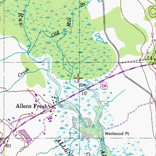 Topographic Map of Zekiah Swamp Natural Environment Area, MD