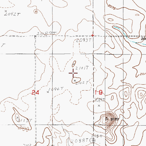 Topographic Map of Jacobson Cemetery, MT