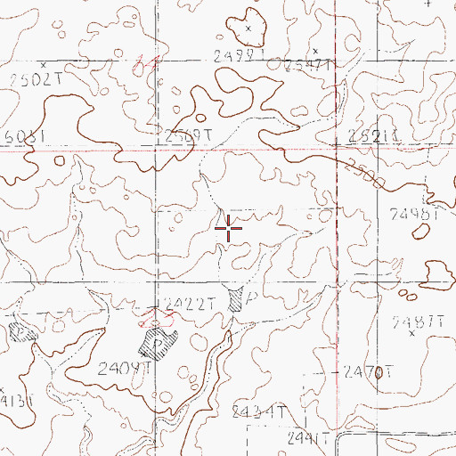 Topographic Map of Christensen Cemetery, MT