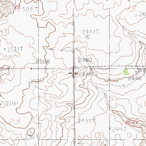 Topographic Map of Bethany Cemetery, MT