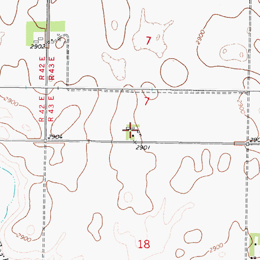 Topographic Map of Sunnyside School (historical), MT