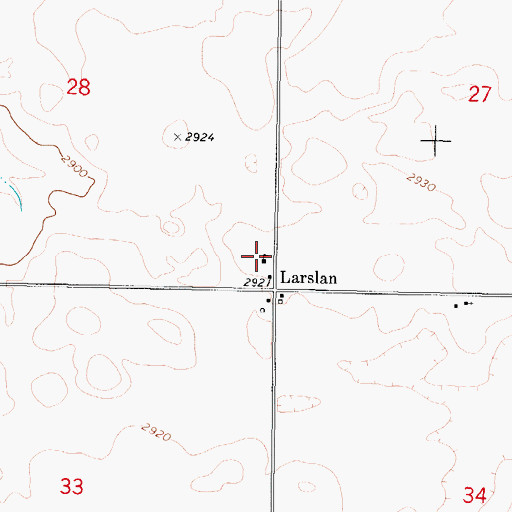 Topographic Map of Larslan School (historical), MT