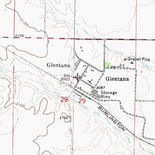 Topographic Map of Glentana School (historical), MT