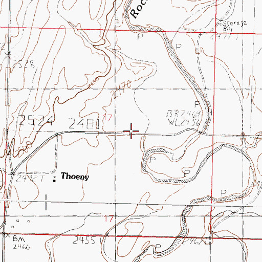 Topographic Map of Thoeny School (historical), MT