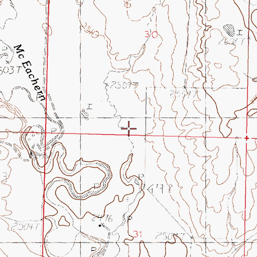 Topographic Map of Rocky Ridge School (historical), MT