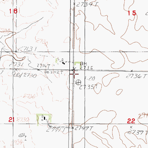 Topographic Map of Grand Prairie School (historical), MT
