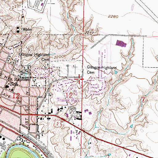 Topographic Map of Reorganized Church of Jesus Christ of Latter Day Saints, MT