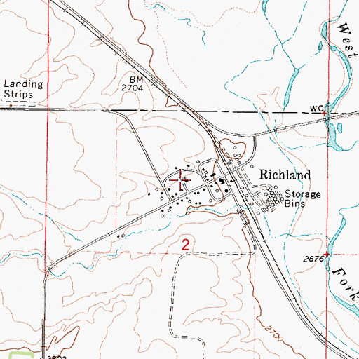Topographic Map of Richland Lutheran Church (historical), MT
