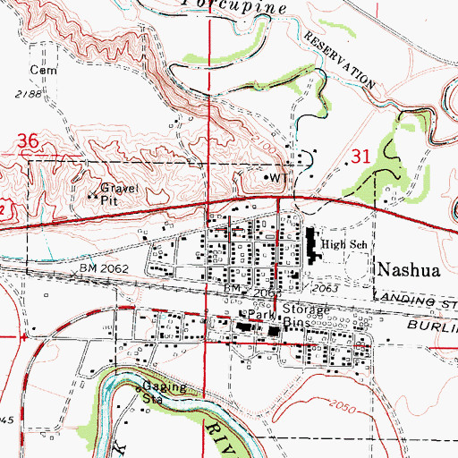 Topographic Map of Queen of Angels Catholic Church, MT