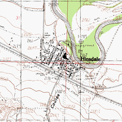 Topographic Map of Grace Baptist Church, MT