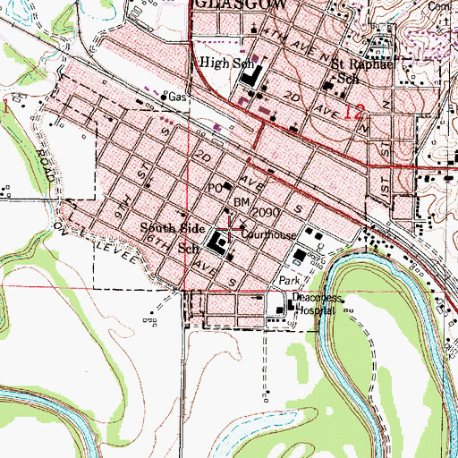 Topographic Map of Valley County Home (historical), MT