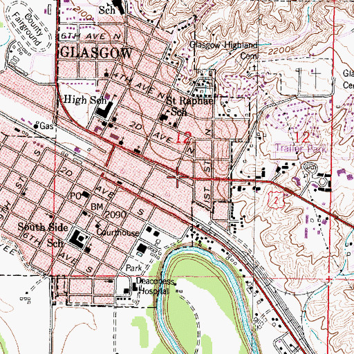 Topographic Map of Gig G Shopping Center, MT