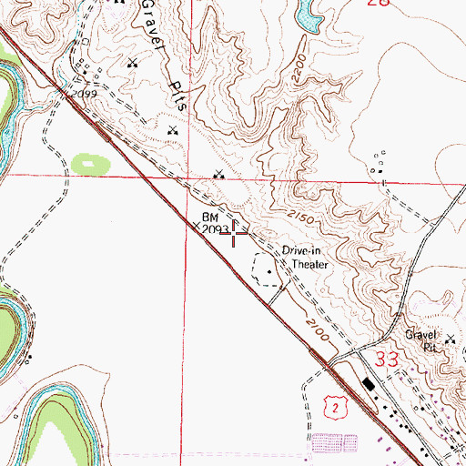 Topographic Map of Buffalo Country Historical Marker, MT