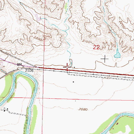 Topographic Map of Goudge Coulee, MT