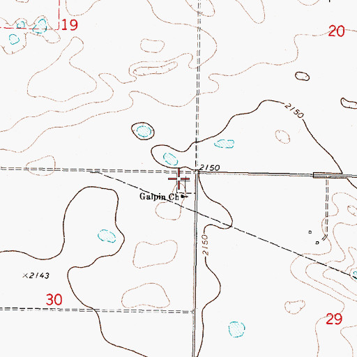 Topographic Map of Galpin Cemetery, MT