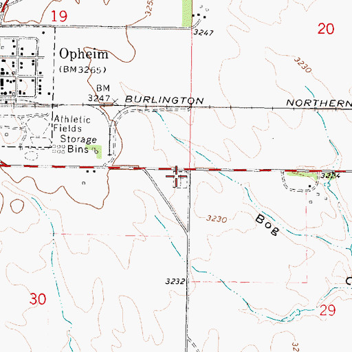 Topographic Map of Lawndale Cemetery, MT