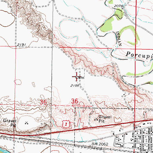 Topographic Map of Nashua Cemetery, MT