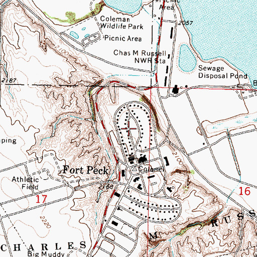 Topographic Map of Osage Circle Park, MT