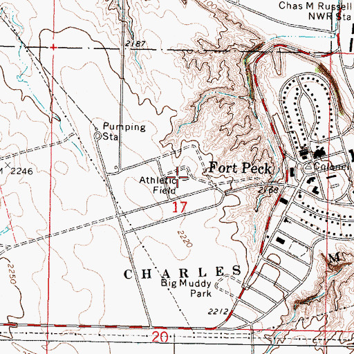 Topographic Map of John Hahn Memorial Field, MT