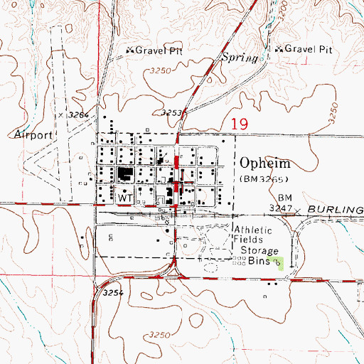 Topographic Map of United Methodist Church, MT