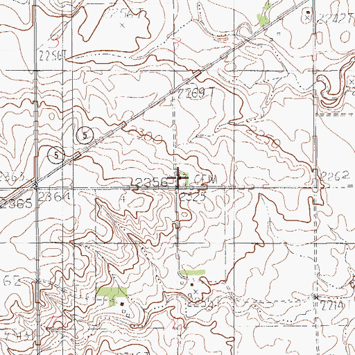 Topographic Map of Saint Johns Cemetery, MT