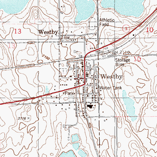 Topographic Map of First Lutheran Church of Westby (historical), MT