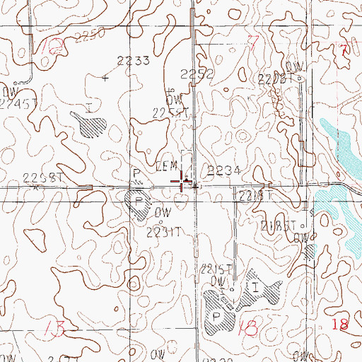 Topographic Map of Our Saviors Lutheran Church (historical), MT
