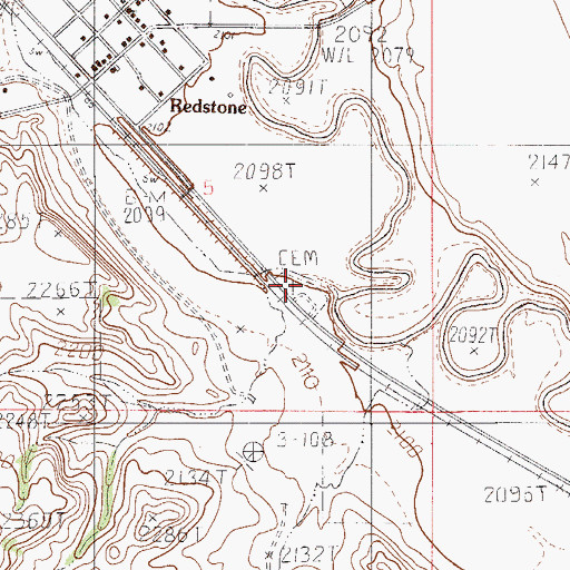 Topographic Map of Valleyview Cemetery, MT