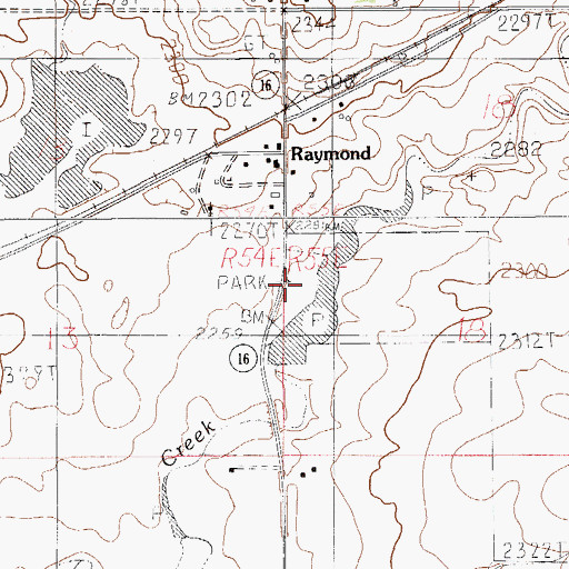 Topographic Map of Raymond Park and Recreation Area, MT