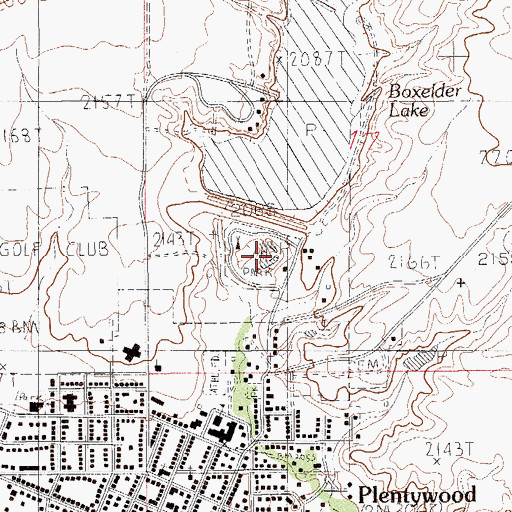 Topographic Map of Bolster Dam Campgrounds, MT