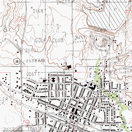 Topographic Map of Pioneer Manor Retirement Home, MT